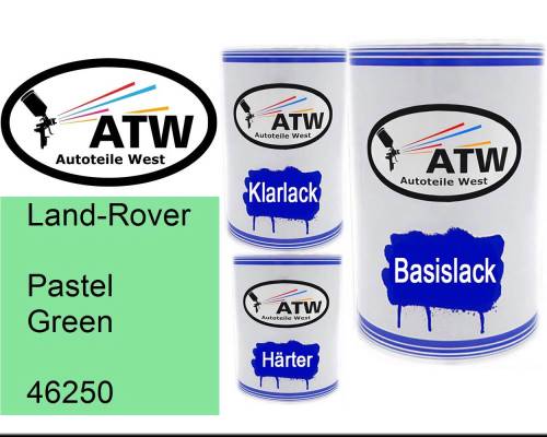 Land-Rover, Pastel Green, 46250: 500ml Lackdose + 500ml Klarlack + 250ml Härter - Set, von ATW Autoteile West.